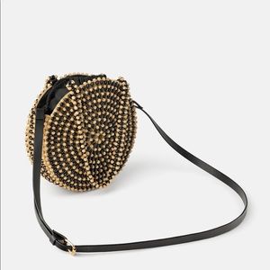 ZARA Beaded Round Crossbody Bag